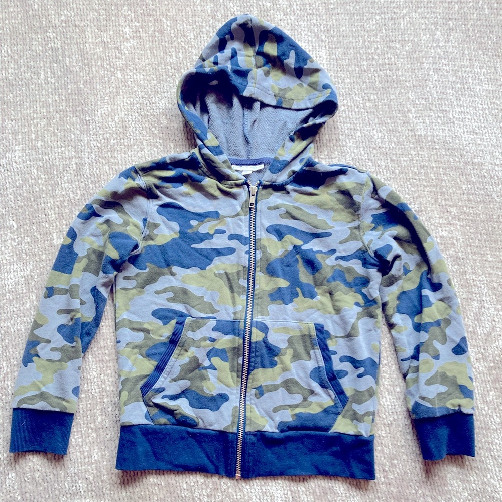 Rockets Of Awesome Camo Zip Up Hoodie Blue‎ Green Boys Size 7
